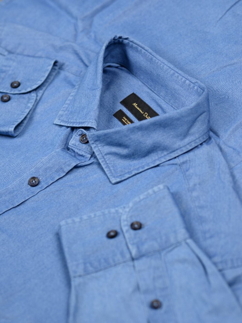 Massimo Dutti Men's XXL Light Blue 100% Cotton Button-Up Shirt XXL